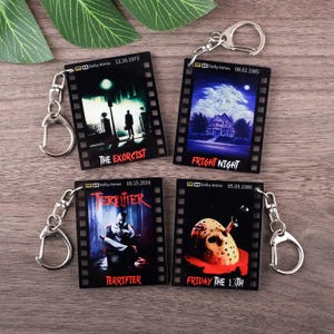 Personalized Movie Keychains, Custom Horror Film Key chain, Novelty 80s Film Gift Keyring, Horror Movie Lover Gifts,Birthday Gift,Adult Gift