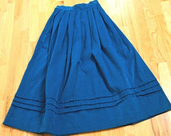 Vintage Laura Ashley women's Corduroy full Pleated Skirt