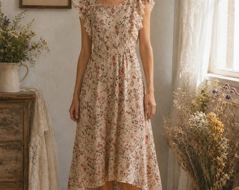 Vintage Y2K Laundry by Shelli Segal Silk Floral Bias Dress Size 2