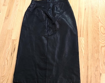 vintage Bagatelle 1980s Black Leather High-Waist Skirt
