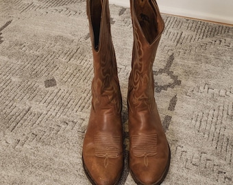 Tony Lama Men’s Brown Leather Cowboy Boots Size 8D Western