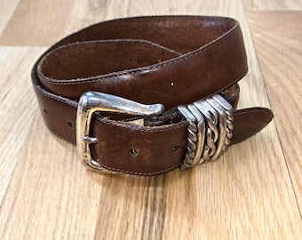 Vintage Brighton women's Brown Leather Dress Belt size Med