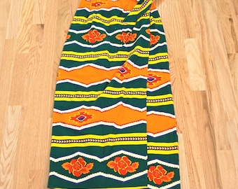 Vintage Breeches Faux Wrap Skirt – Bold Boho Print – S/M