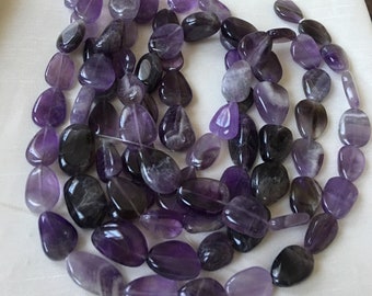 Natural Amethyst smooth irregular teardrop beads(17-22x13-17mm)