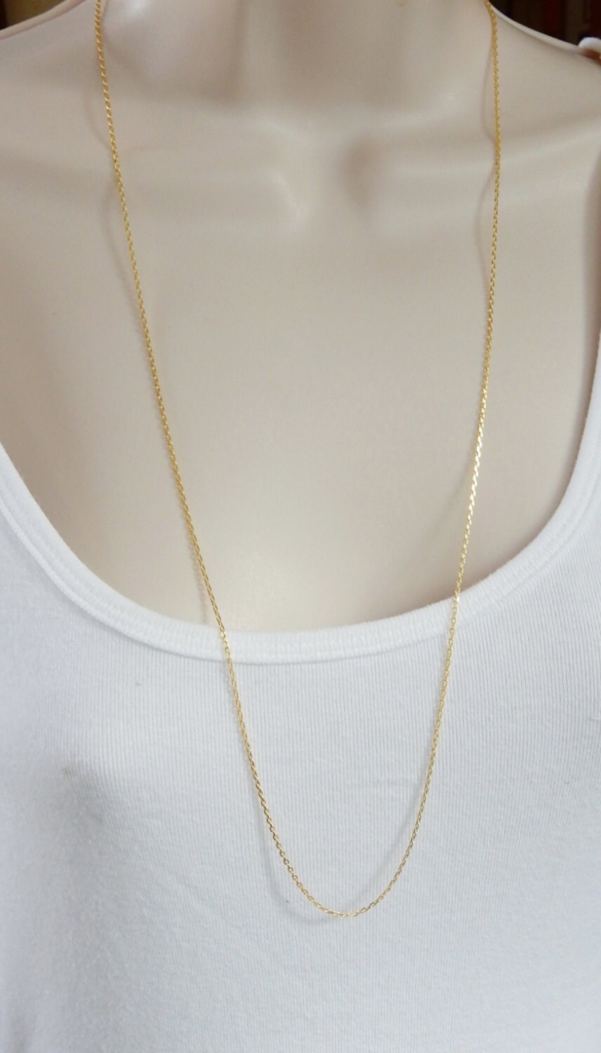 Gold Vermeil, laser cut cable chain, finished necklace chain(Gold pla…