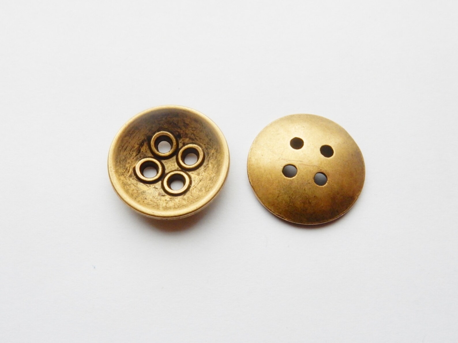 2pc Vintage Brass concave button with 4 holes 23mm | Etsy