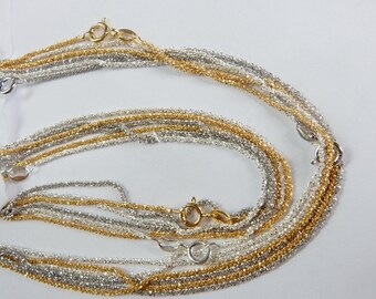 Laser cut  popcorn chain,  Gold plated sterling silver, sterling silver and Rhodium sterling silver , finished necklace chain,