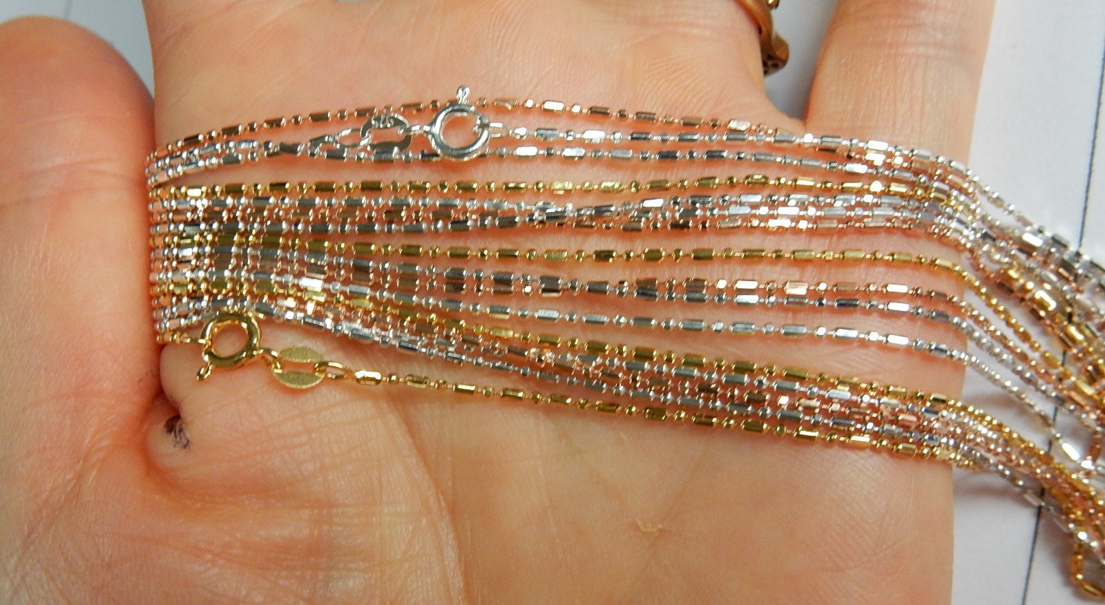 Gold Vermeil , sterling silver, Rhodium  sterling silver, bar and bal…