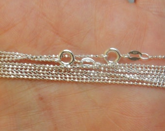 925 Sterling silver diamond cut 1.2mm ball finihed chain, finished necklace, faceted ball chain,