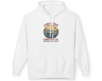 Cabot Cove Lobster Hoodie | Coastal Seafood Vintage Graphic