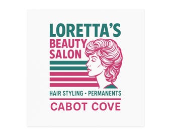 Loretta's Beauty Salon Magnet: Retro Hair Stylist Gift, Cabin Cove Souvenir