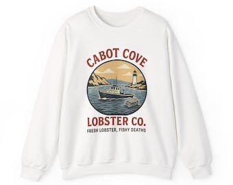 Cabot Cove Lobster Co. graphic Sweatshirt | Coastal Fishing Boat Lighthouse