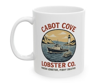 Cabot Cove Lobster Ceramic Mug - Perfect for Coffee Lovers, Beach Enthusiasts, Gift, Home Decor, Beach House