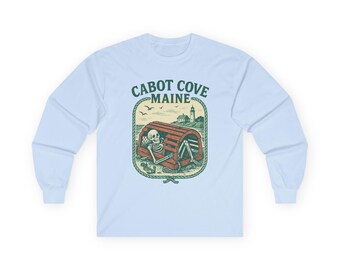 Copy of Vintage Cabot Cove Long Sleeve Tee, Unisex Graphic Shirt, Gift for Halloween, Casual Wear, Ocean Lover Apparel