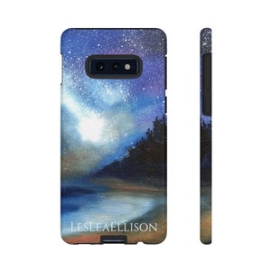 Phone Case Galaxy iPhone Case Tough Cases Samsung Phone Case Starry Night Stars Twinkle Original Artwork By LesLea Ellison image 1