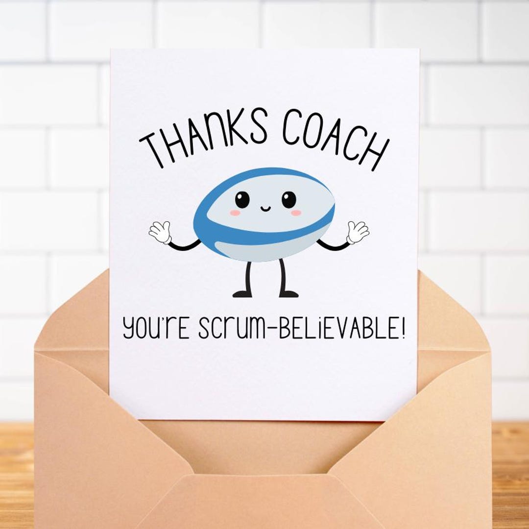 Thanks Coach Rugby Rugby Coach Thank You Card - Etsy
