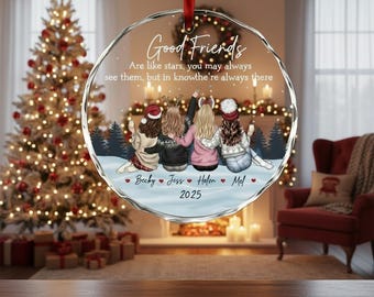 Personalized Friendship Ornament, Custom Best Friend Gift for Her, Group of Friends Christmas Ornament, Gift for Close Friends 2025