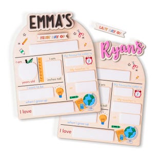 Dry Erase First Day/Last Day of School Sign, Interchangeable Boards, Personalized Wooden School Board Gift, Back To School, School Supplies