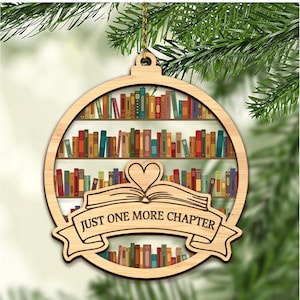 Book Lover Ornament - Christmas Ornament - Gift for Readers and Bookworms - Reading Themed Tree Decoration