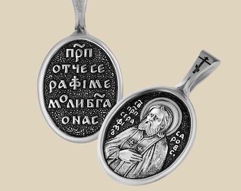Sterling Silver St. Seraphim Pectoral Icon - Orthodox Jewelry
