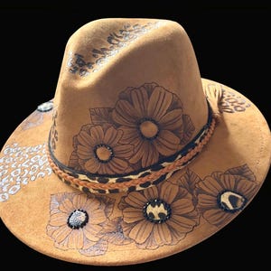 Finished custom example: cheetah floral short brim fedora