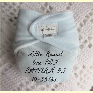 One Size Cloth Diaper Pattern  &quot;Little Round One&quot; No snaps necessary