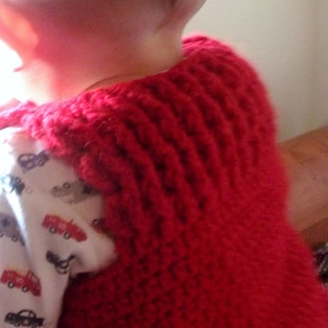 Crochet Baby Pattern , Rustic Vest , EASY , 12 - 18 months