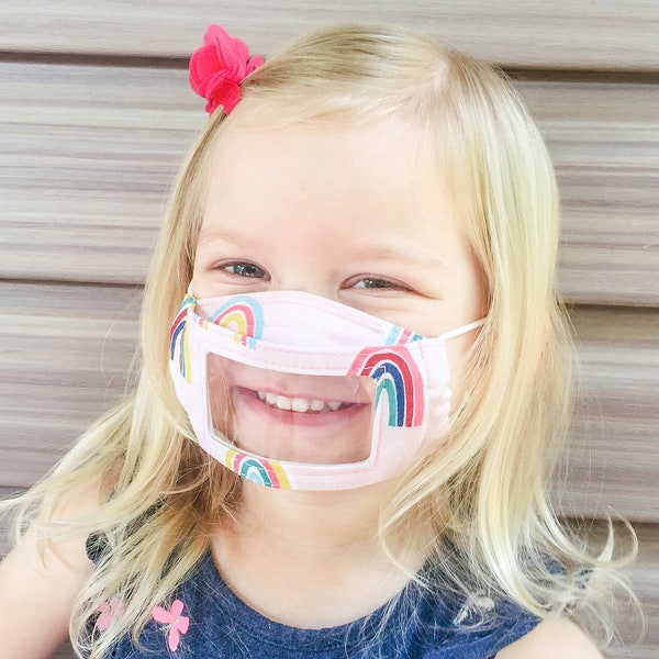Clear Face Mask Kids Etsy