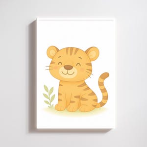 Tiger Nursery Wall Art – Jungle Safari Baby Room Printable Decor, Instant Download, Unisex Baby Shower Gift for New Parents
