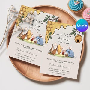 Classic Winnie the Pooh Baby Shower Invite, Winnie the Pooh Baby Shower, Winnie the Pooh Baby Shower, Editable Template, Printable Invite
