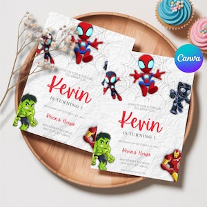 Spidey And His Amazing Friends Birthday Invitation, Spidey Invitation, Spidey Party Spidey And Friends Boy Invite, Editable Instant Digital