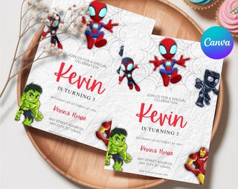 Spidey And His Amazing Friends Birthday Invitation, Spidey Invitation, Spidey Party Spidey And Friends Boy Invite, Editable Instant Digital