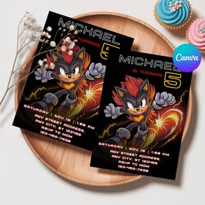 Sonic 3 Birthday Party Invitation, Any Age Super Hedgehog Boy Girl Party Invite, Colorful Sonic Hedgehog Party Invitation Instant Canva