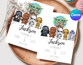 Editable Star War Birthday Invitation Template Printable Birthday Party Invitation Digital Kids Party Invite Template Starwars Bday Card
