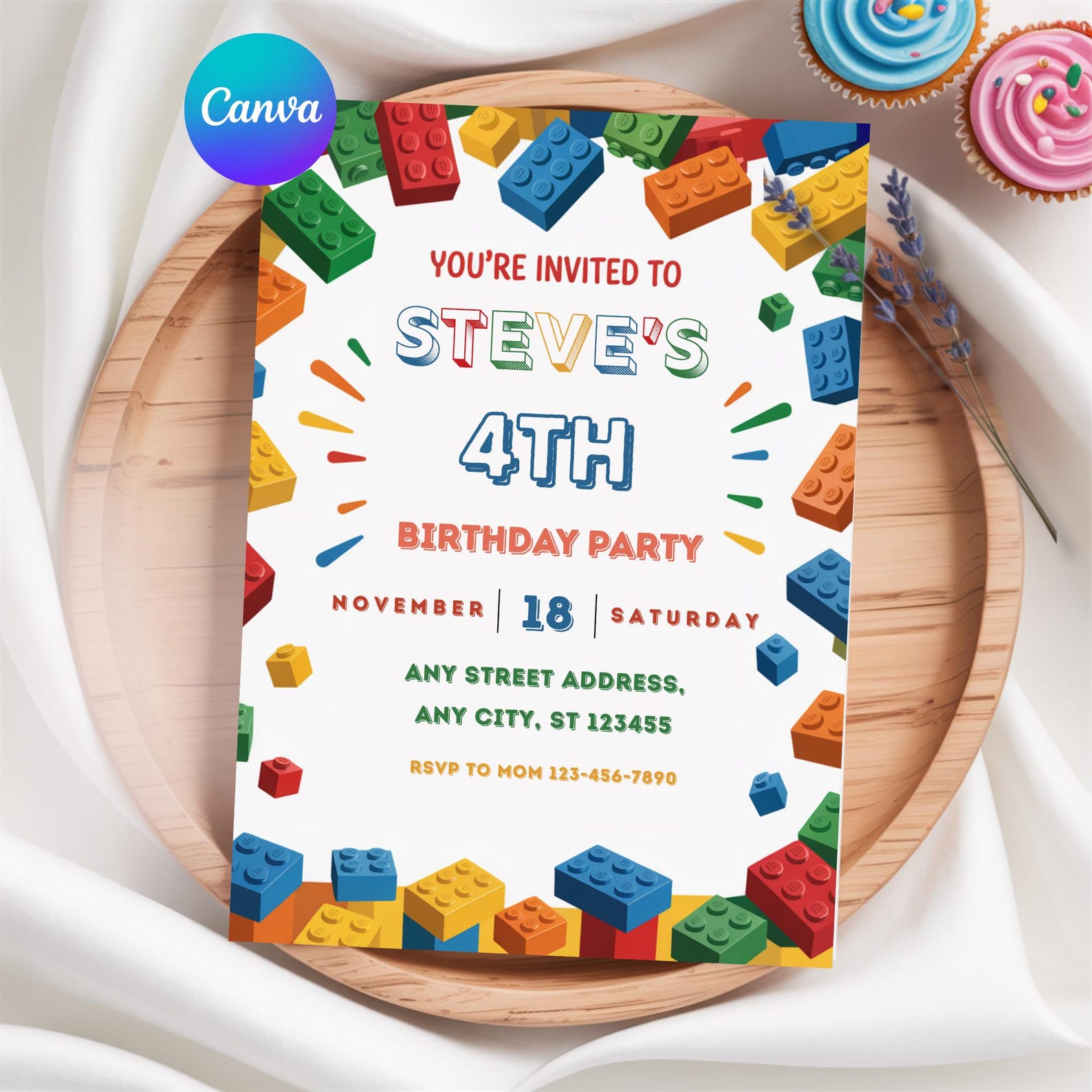 Building Block Party Editable Invitations, Bricks Birthday Printable ...
