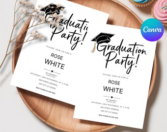 Class of 2025 Graduation Party Invite, Editable Graduation Party Invite, Graduate Party Invite, Graduation Announcement