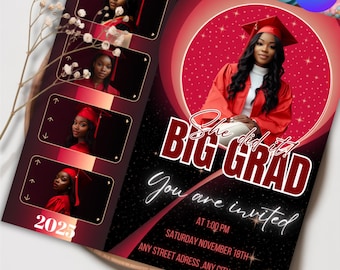 Editable Graduation Invitation Flyer, Graduation Party, Class Of 2025 Flyer, Graduate Flyer, Graduation Party,Graduation Invitation Template