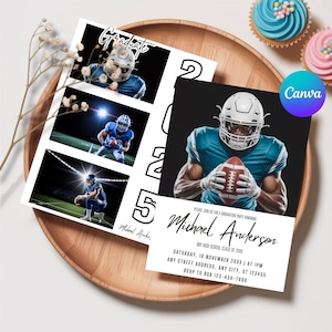 Graduation Announcement Template with Photos, Editable in Canva, Senior Grad Announcement, Instant Digital Download, White Background