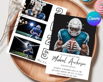 Graduation Announcement Template with Photos, Editable in Canva, Senior Grad Announcement, Instant Digital Download, White Background