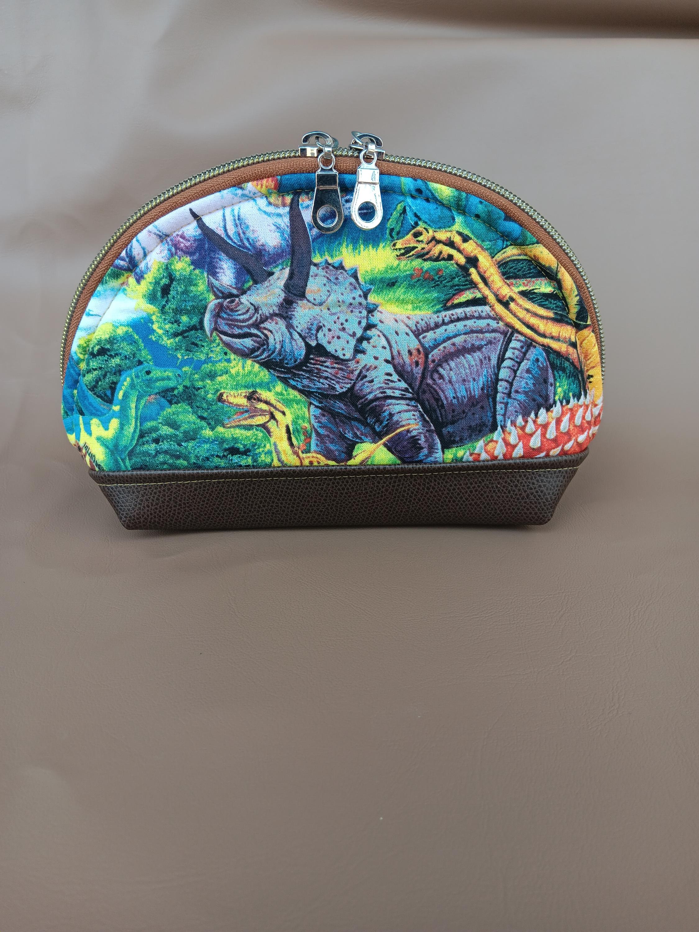 Dinosaur Dumpling Make Up Bag Art Pouch - Image 1