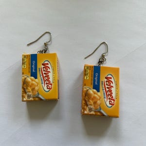 Handmade Velveeta Mac and Cheese Mini Brand Earrings