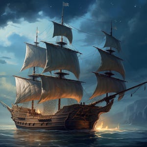 Ship Poster, Maritime Art, Ancient Ship, Ship painting, Home Décor, Wall Art, Ancient Ship wall art. Ship Sailing.