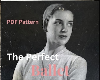 El cárdigan de ballet PERFECTO, cárdigan de baile cruzado de estilo tradicional, patrón de tejido en PDF de la Royal Ballet Company, descarga instantánea