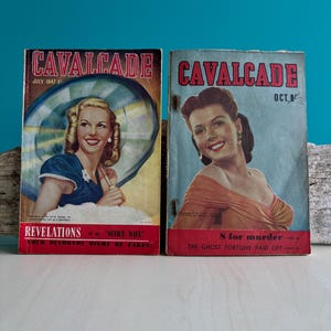 2x Cavalcade Magazines, 1940s Men’s Magazines, vintage mature adult, men’s interest