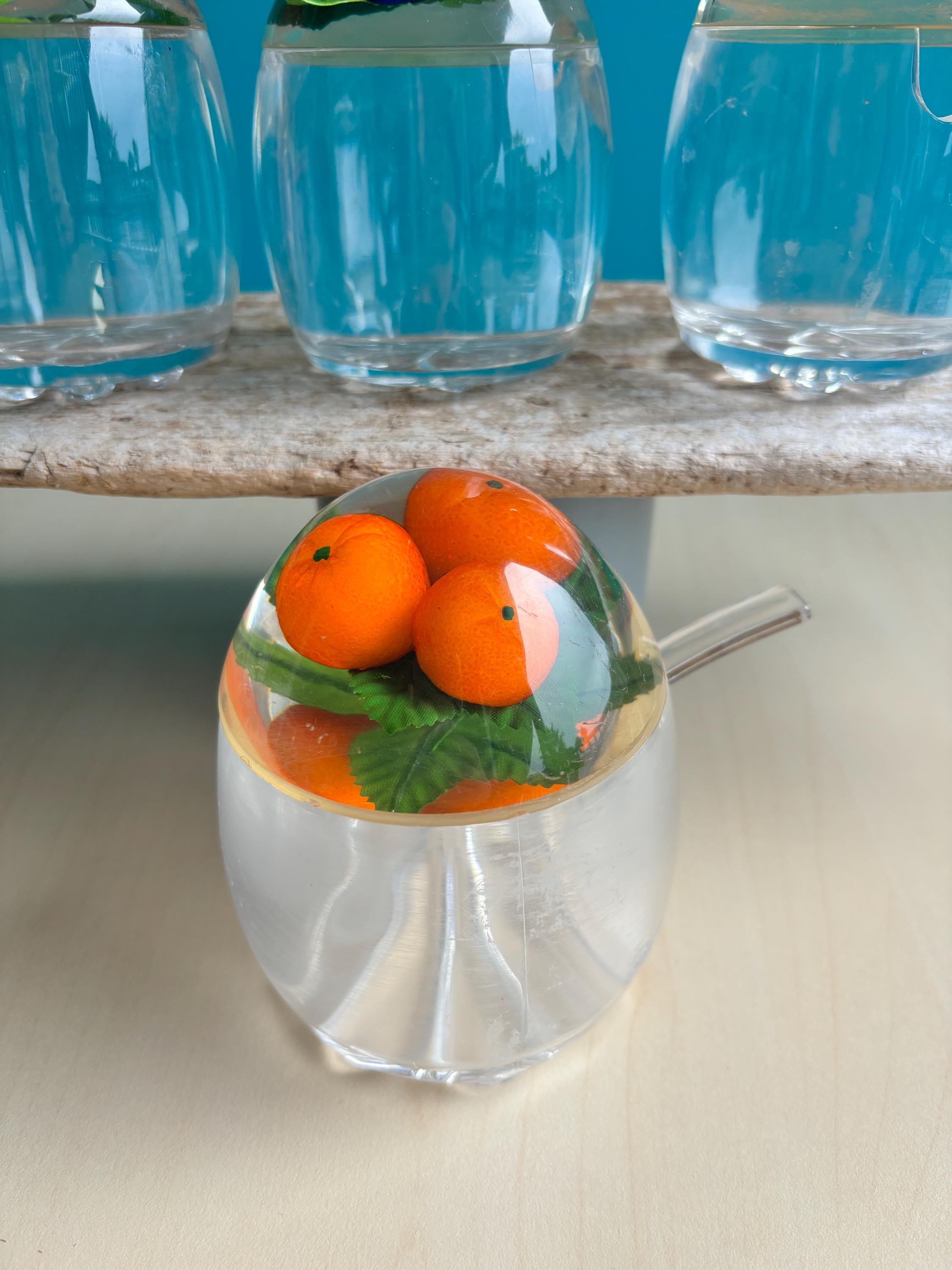 Fruity Pots Raspberry Vintage Kitsch Lucite Jam Pots Orange, Strawberry, Blueberry, Raspberry ...