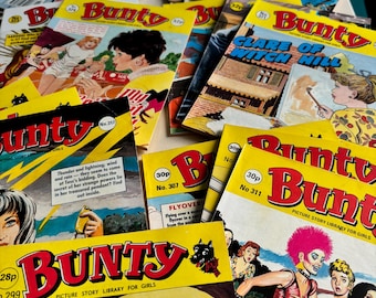Revistas Bunty de 1988-1989, novelas gráficas para niñas, cómics para niñas en inglés. 9 números disponibles