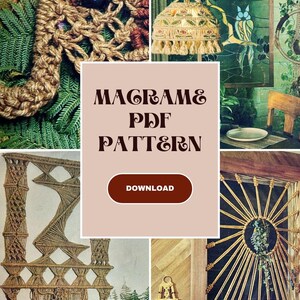Macrame PDF Pattern book, 15 Macrame projects, 1970s Macrame patterns, “Macrame with a purpose”- practical projects, easy to follow