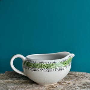 Rorstrand Swedish Milk Jug “Garden” design, mid century pottery, Marianne Westman