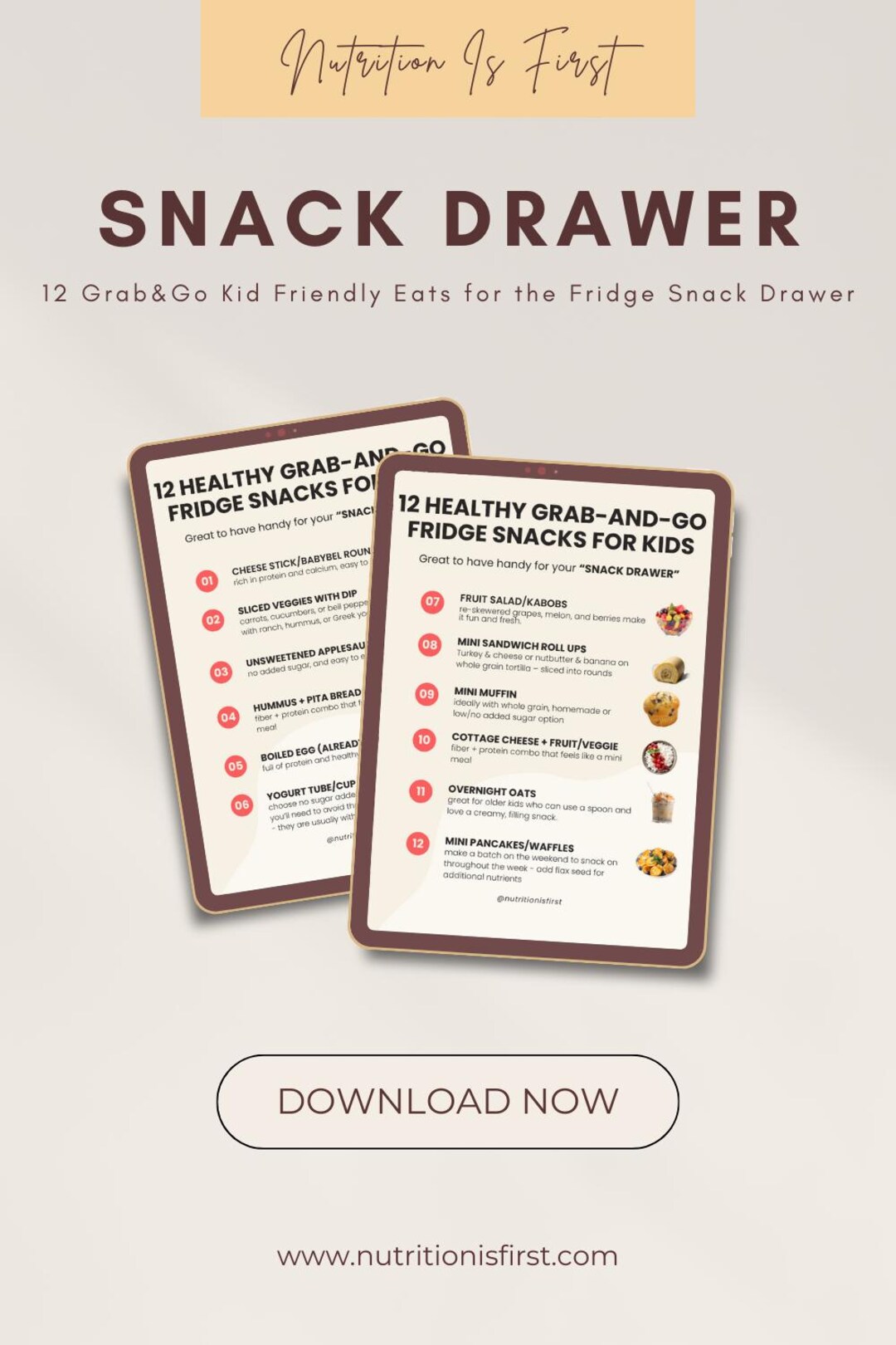 12 Grab-and-go Nutritious Snacks – Fridge-friendly Handout for Busy ...