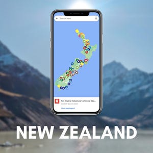 Google My Maps | Ultimative Reisekarte für Neuseeland Wanderungen, Restaurants, Ausflugsziele | Bester Neuseeland Reiseführer | Sofort Download